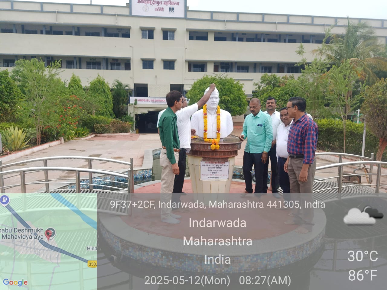 <p>At college ground and presided by Dr Prakash Pawar, Principal and other staff</p>
